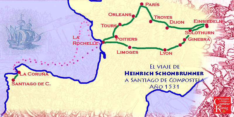 El viaje del capitán Heinrich Schonbrunner a Santiago de Compostela, en el siglo XVI